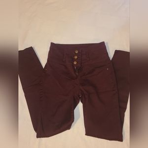 Burgundy Skinny Jeans